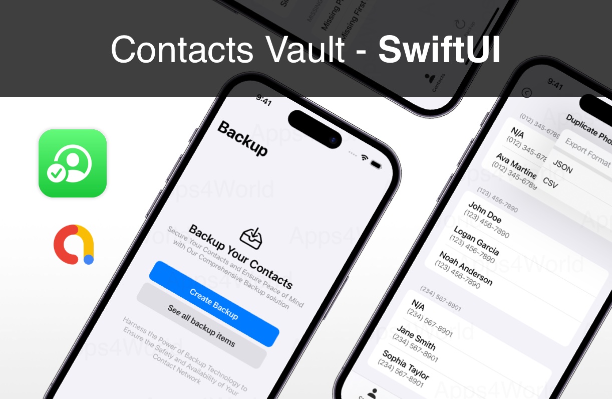 Contacts Vault iOS app template